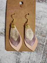 Load image into Gallery viewer, 3 layer faux leather dangle, assorted colors