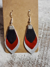 Load image into Gallery viewer, 3 layer faux leather dangle, assorted colors