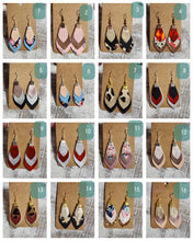 Load image into Gallery viewer, 3 layer faux leather dangle, assorted colors