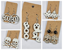 Load image into Gallery viewer, Various glow in the dark Halloween earrings.
