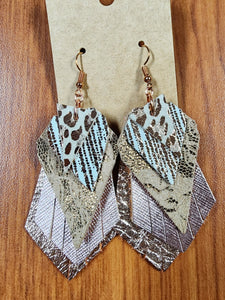 Genuine leather earrings