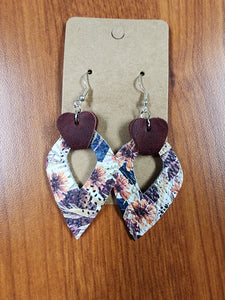 Genuine leather earrings