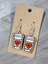 Load image into Gallery viewer, Coffee, painted wood dangles
