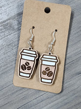 Load image into Gallery viewer, Coffee, painted wood dangles
