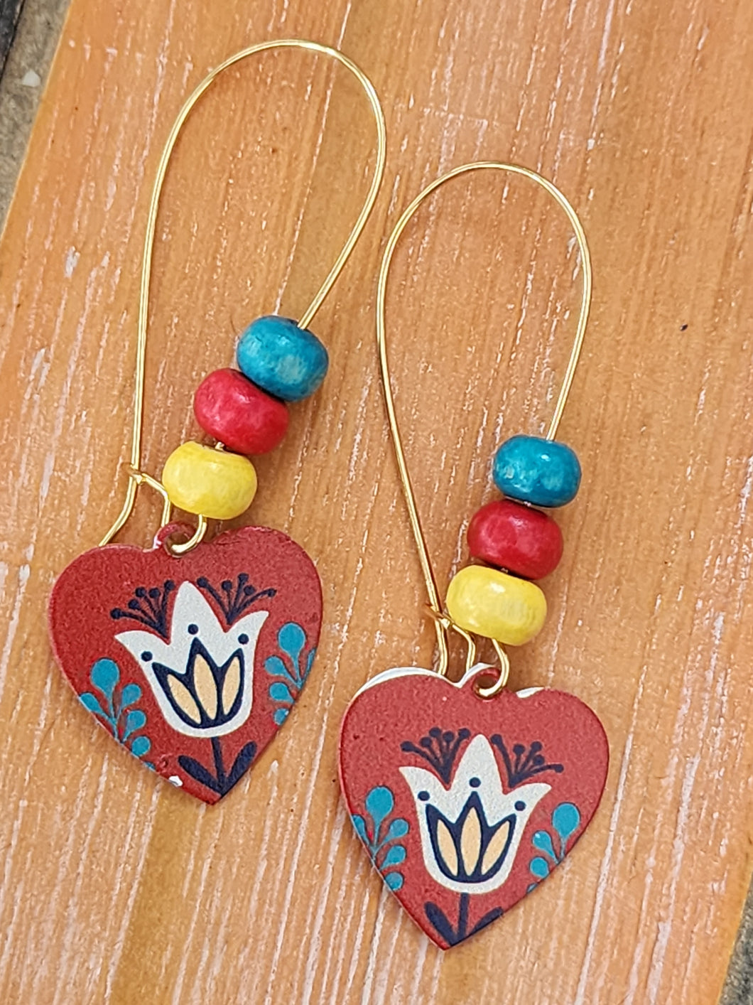 Red heart with flower