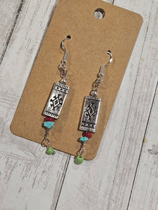 Metal bar with beaded dangle