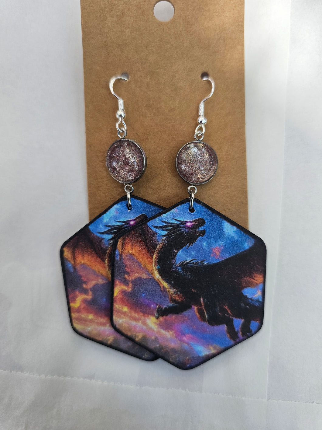 Dragon decopauge, hexagon