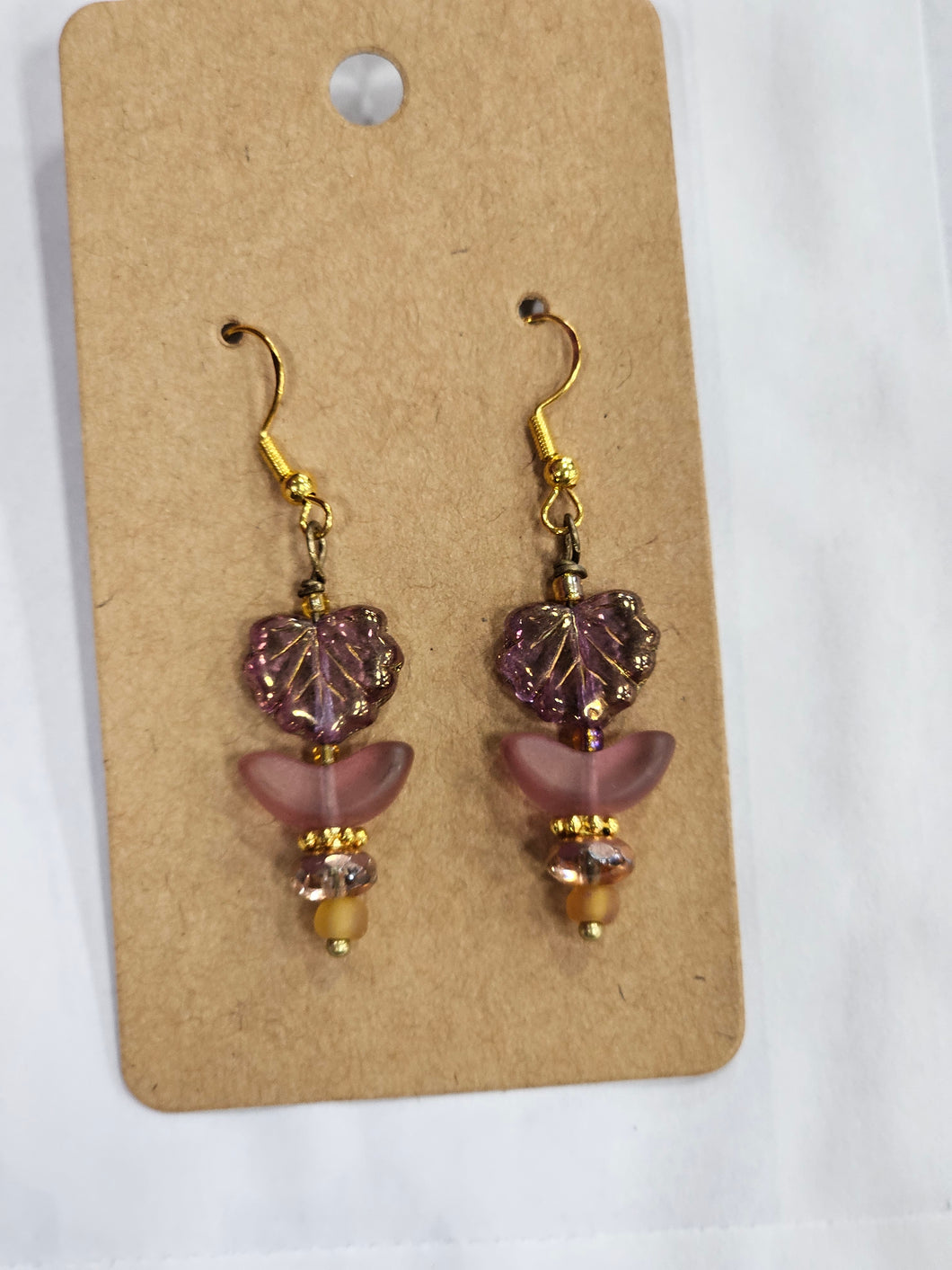 Purple Czech bead dangle