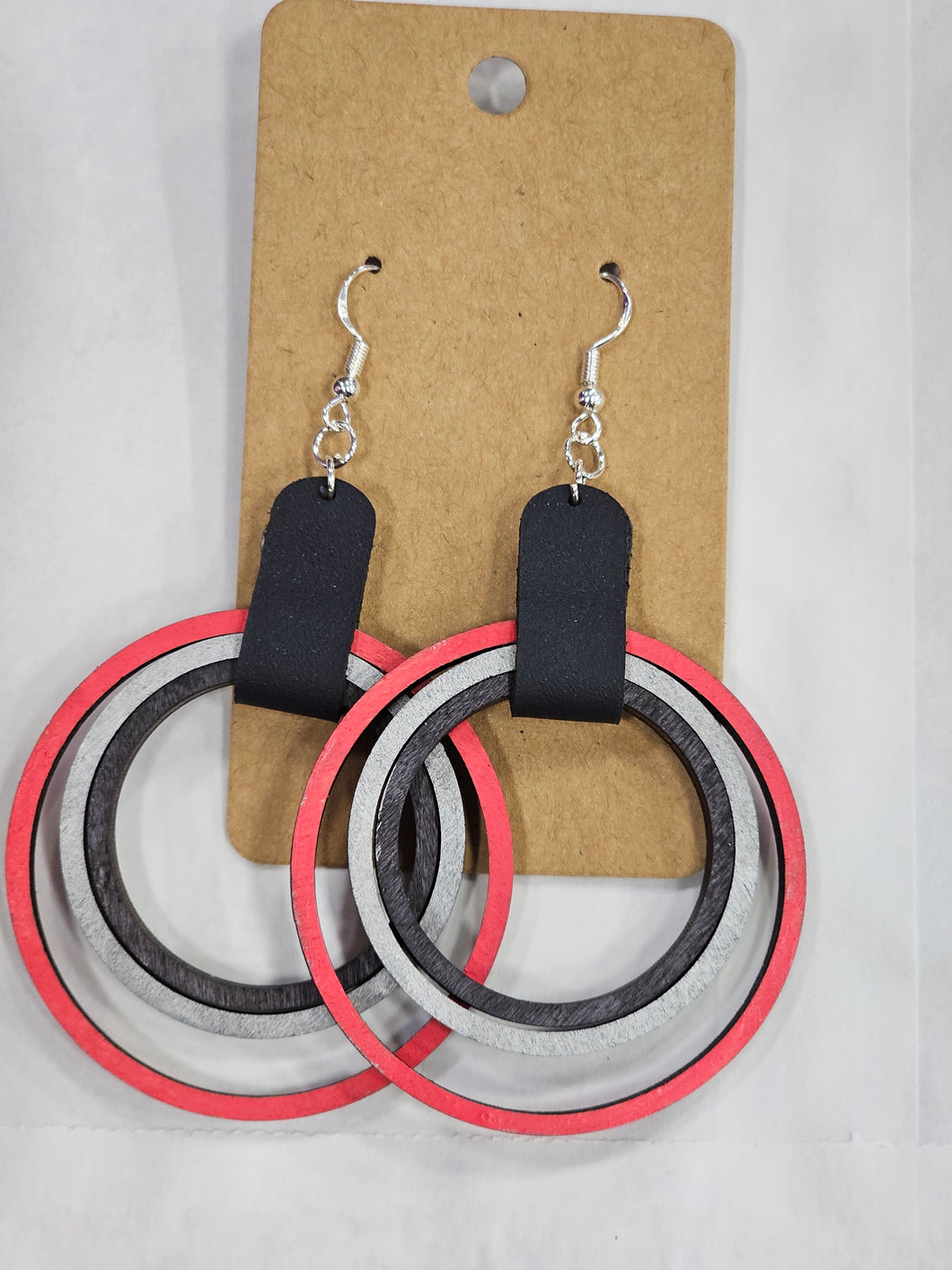Red, silver and black nesting hoops