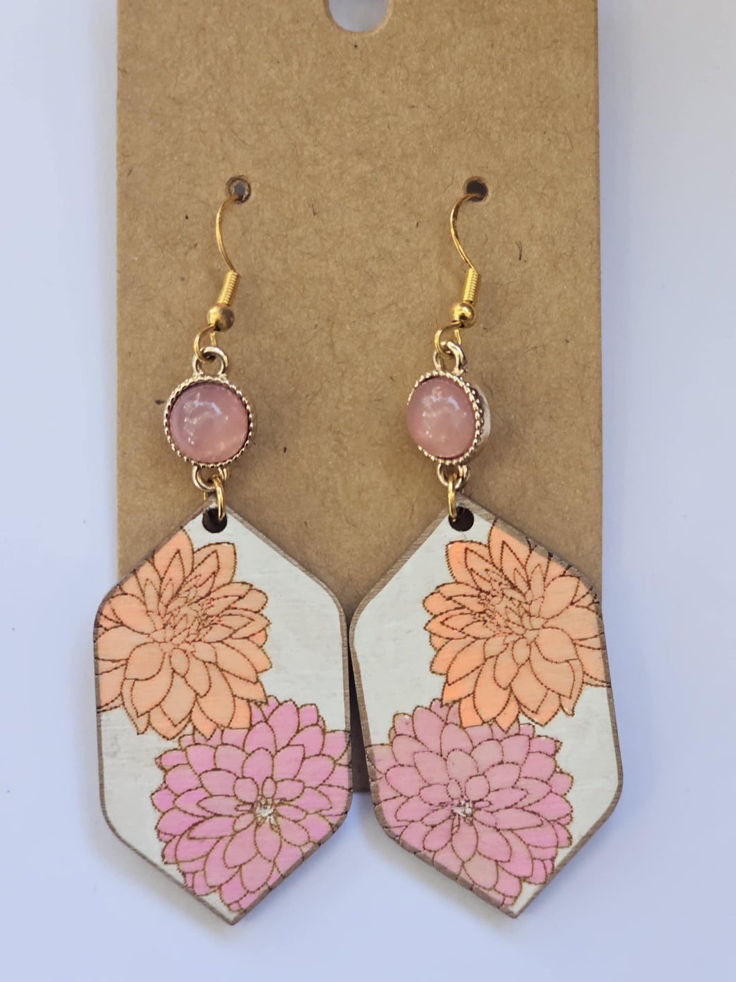 Pink and peach flower with pink connector