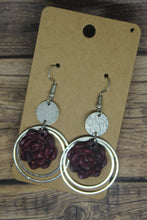 Load image into Gallery viewer, Clay succulent hoop earrings

