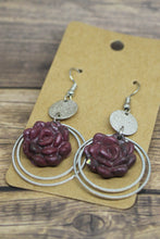 Load image into Gallery viewer, Clay succulent hoop earrings
