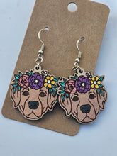 Load image into Gallery viewer, Floral dogs, painted wood

