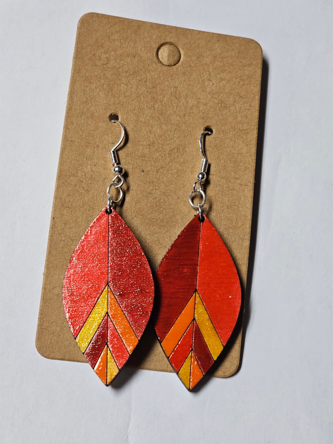 Color block autumn leaf. Deep red