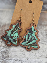 Load image into Gallery viewer, Wood sublimated christmas earrings
