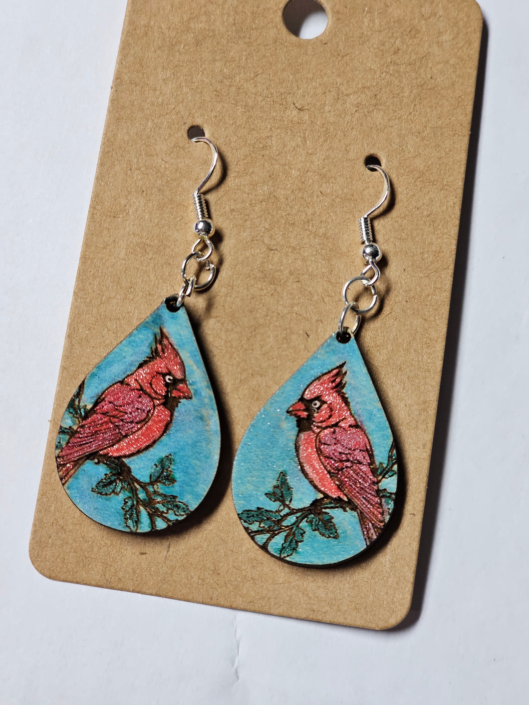 Painted wood cardinal