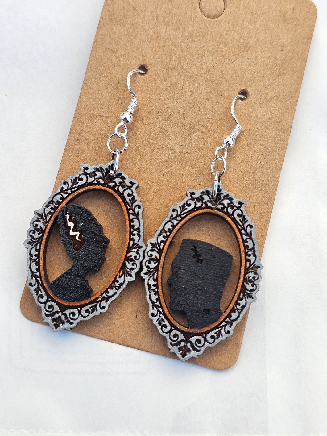 Vintage frame, Frankenstein and Bride