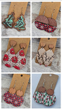 Load image into Gallery viewer, Wood sublimated christmas earrings
