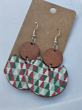 Load image into Gallery viewer, Wood sublimated christmas earrings
