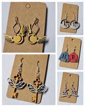 Load image into Gallery viewer, HP painted wood dangles
