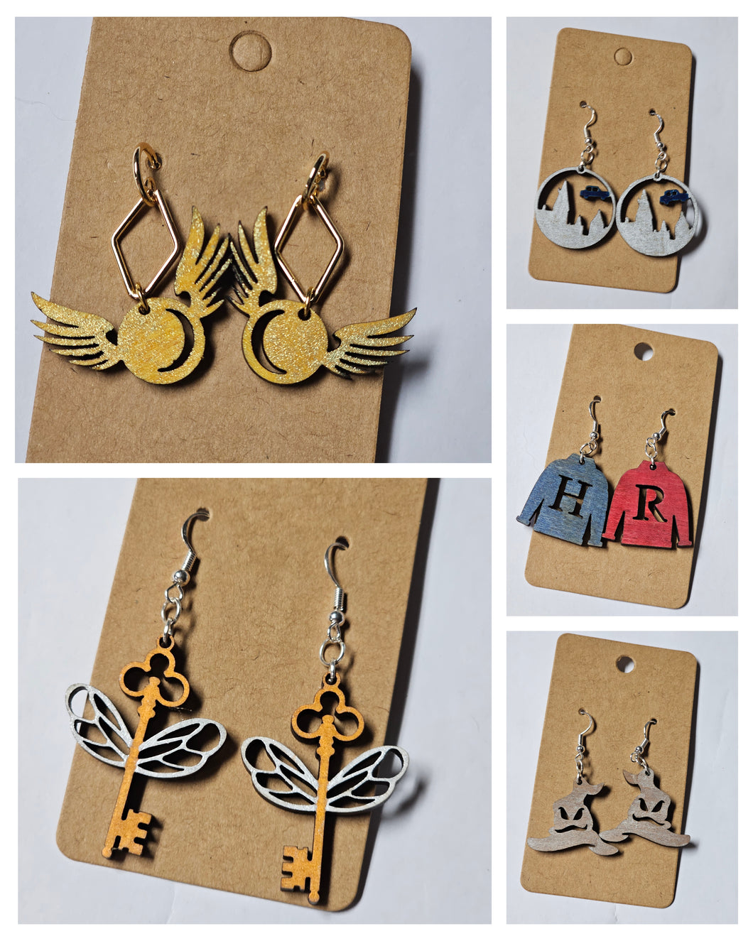 HP painted wood dangles