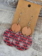 Load image into Gallery viewer, Wood sublimated christmas earrings
