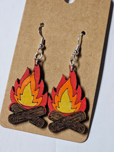 Painted wood campfire