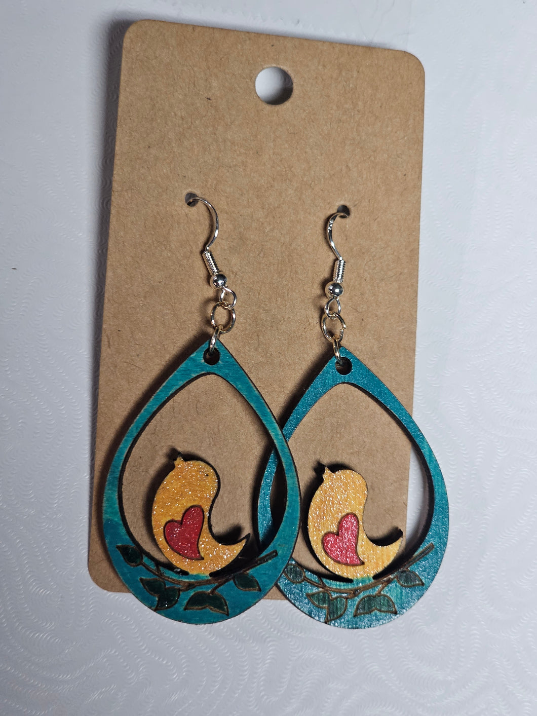 Yellow chick painted wood dangle