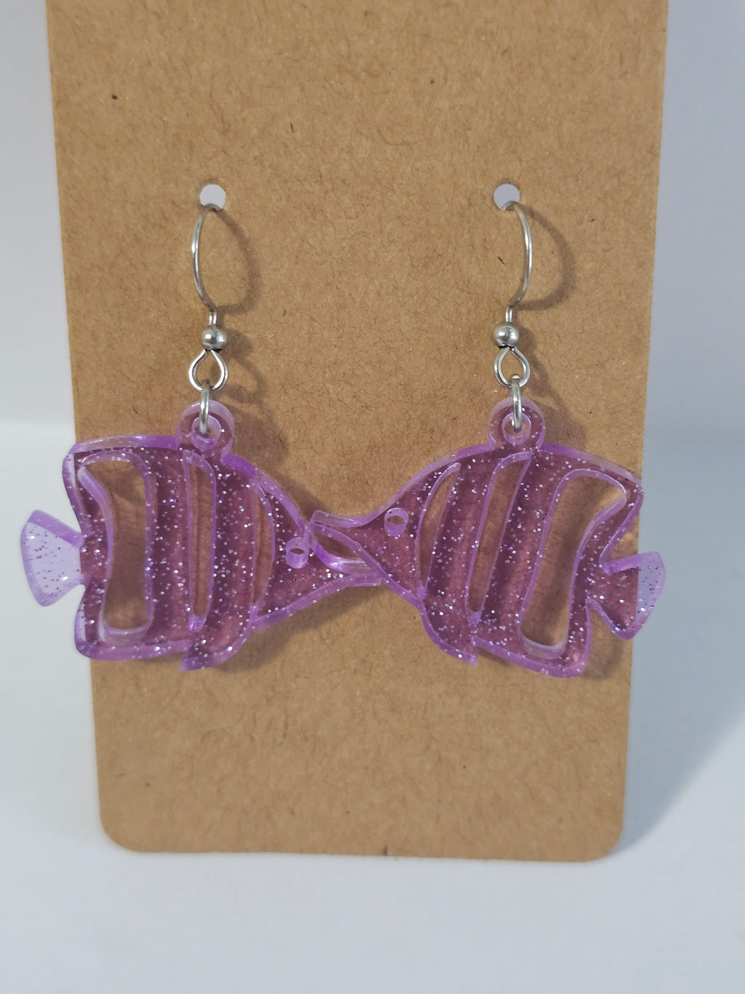 Purple glitter acrylic fish