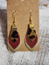 Load image into Gallery viewer, 3 layer faux leather dangle, assorted colors
