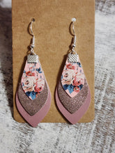 Load image into Gallery viewer, 3 layer faux leather dangle, assorted colors
