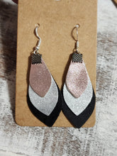 Load image into Gallery viewer, 3 layer faux leather dangle, assorted colors
