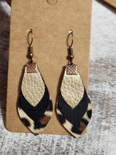 Load image into Gallery viewer, 3 layer faux leather dangle, assorted colors
